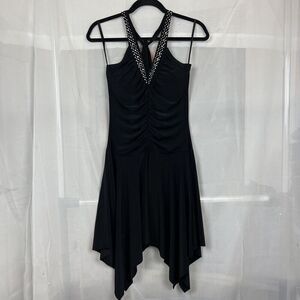 Vintage y2k Lipstick halter neck rhinestoned fairy dress cocktail party goth Md